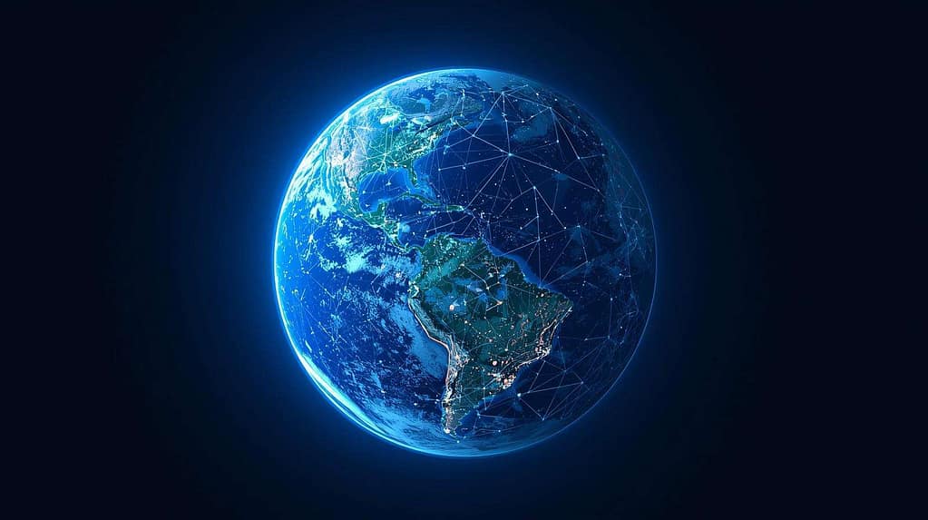 Digital globe halflit symbolizing inequality between connected and unconnected regions MindViewMagazinecom The Invisible Divide <img title=
