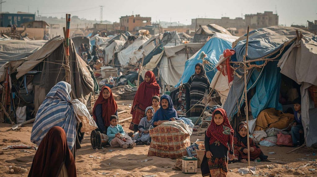 Makeshift tents with displaced families gathered MindViewMagazinecom