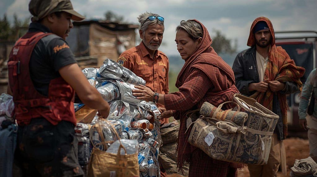 Volunteers distributing food water and blankets MindViewMagazinecom Aerial view of flooded Sudan villages Sudan floods 2025 survivors affected
