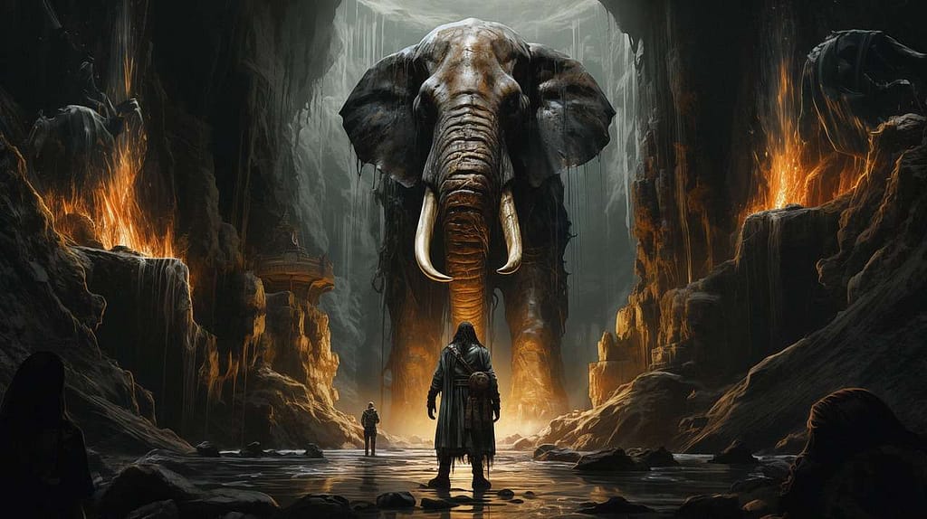 Photo by bluext2 MindViewMagazinecom elephant waterfall concept art nature art modern art drawing fantasy ai generated