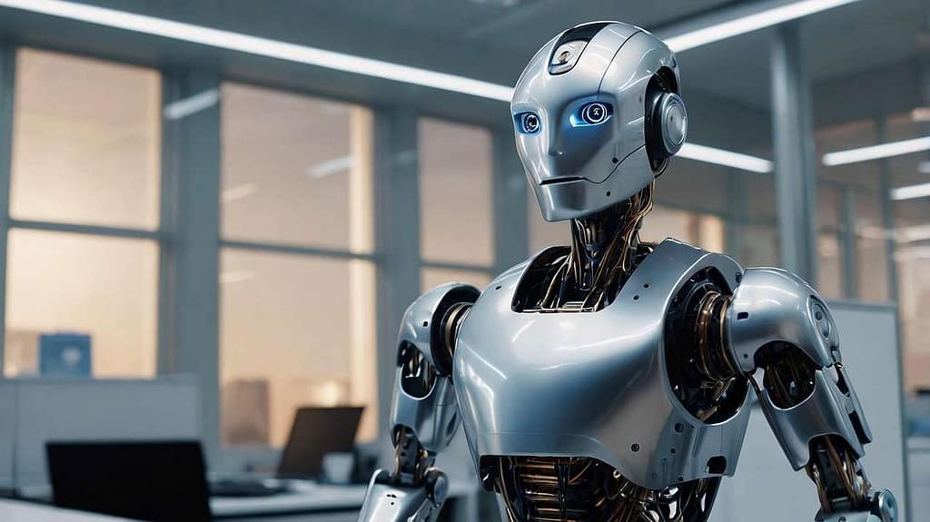Photo by ImJey MindViewMagazinecom robot humanoid futuristic technology office advanced modern contemporary ai cybernetics automation machine innovation ai is generated