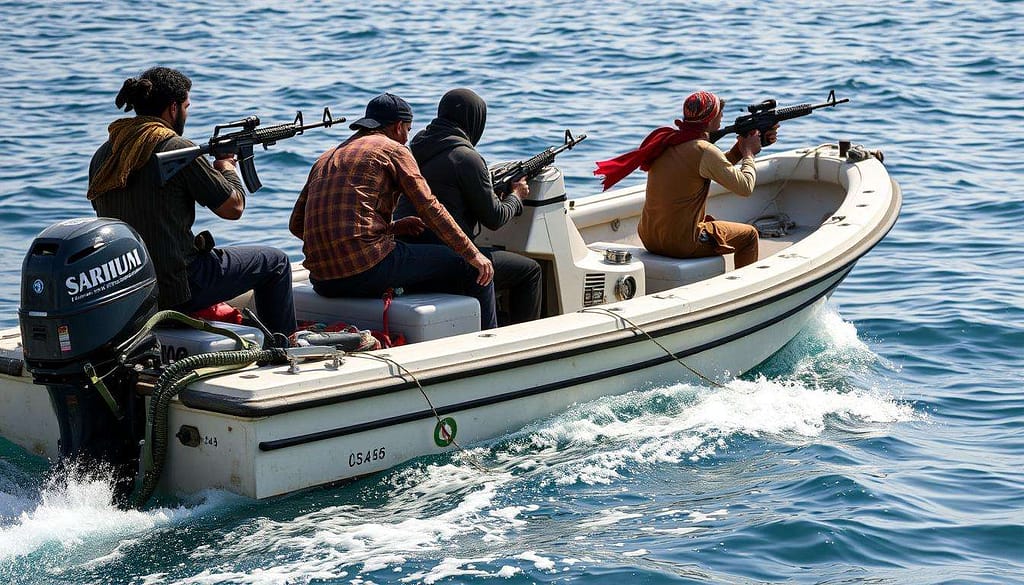 Houthi rebels launching attack on Red Sea shipping lanes showing their maritime threat capabilities Houthi rebels launching attack on Red Sea shipping lanes showing their maritime threat capabilities
