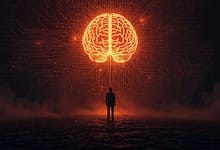 a massive glowing AI brain in the s MindViewMagazinecom