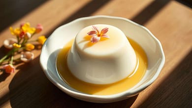 SilkyOsmanthusTofuPuddingwithSweetFloralSyruprecipe MindViewMagazinecom Silky Osmanthus Tofu Pudding with Sweet Floral Syrup recipe