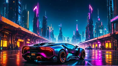 Photo by Joshgmit MindViewMagazinecom ai generated car cyberpunk automotive speed city urban night futuristic technology neon lights fantasy