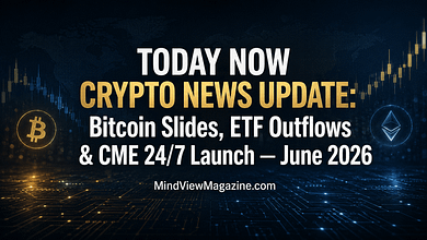 Today now crypto news update June 3 2026 — Bitcoin slides below $70K, ETF outflows, CME 24/7 futures launch